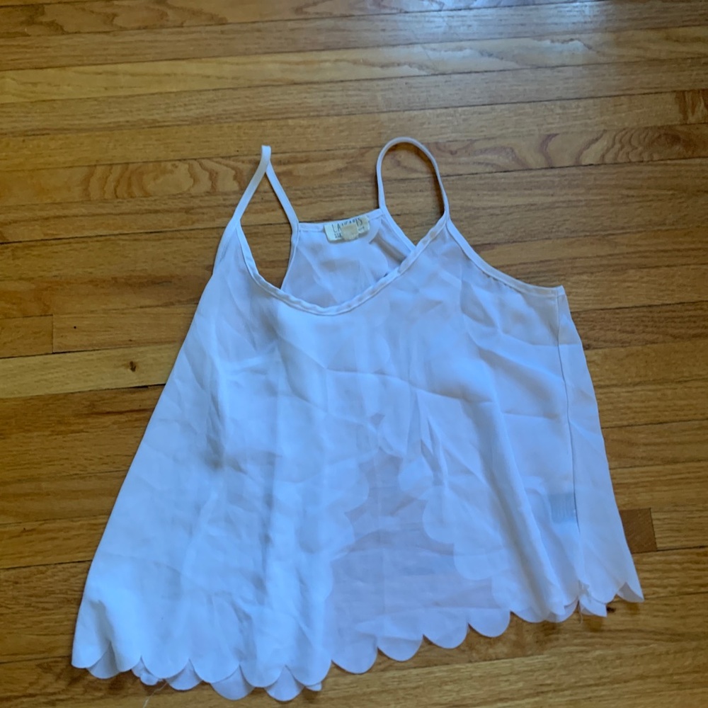 LA Hearts Pacsun Scalloped white Open Back Tank